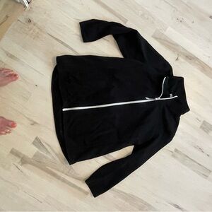 Talbots Black Jacket with White Trim